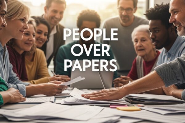 people over papers